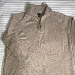 J Crew  Men's Beige Zip-Up Sweater